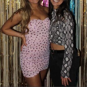 Pink Heart Strapless Dress